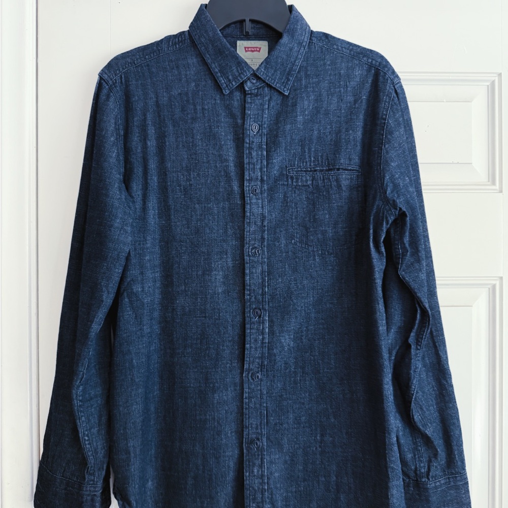 Levi's Men's Dark Blue Denim Shirt